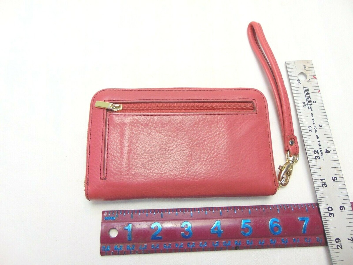 Womens Wallet Fossil Pouch Wristlet Fossil Women's Pink Leather