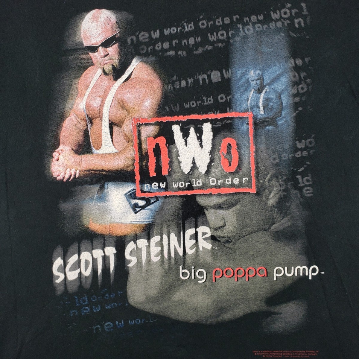 Vintage 1999 WCW Scott Steiner Big Poppa Pump Shirt NWO Run With