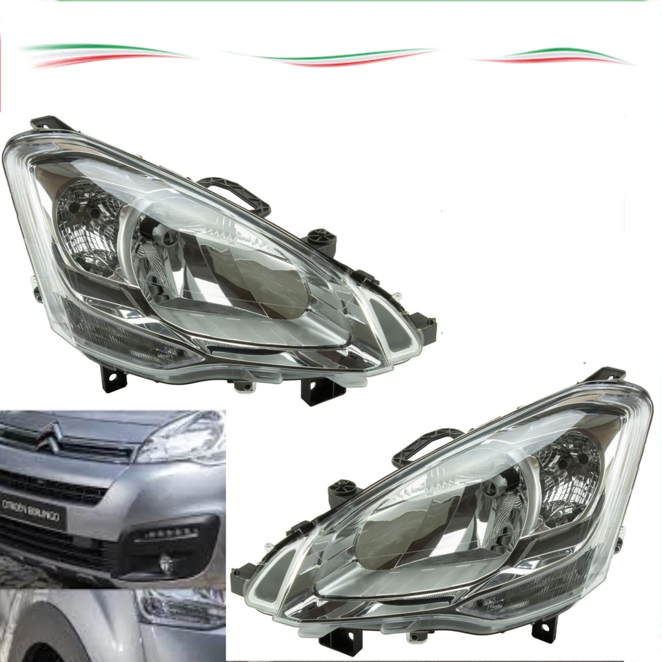 SET 2 FARO FANALE PROIETTORE ANTERIORE PER CITROEN BERLINGO 08 2013 H4 ELETTRICO - Immagine 2 di 2
