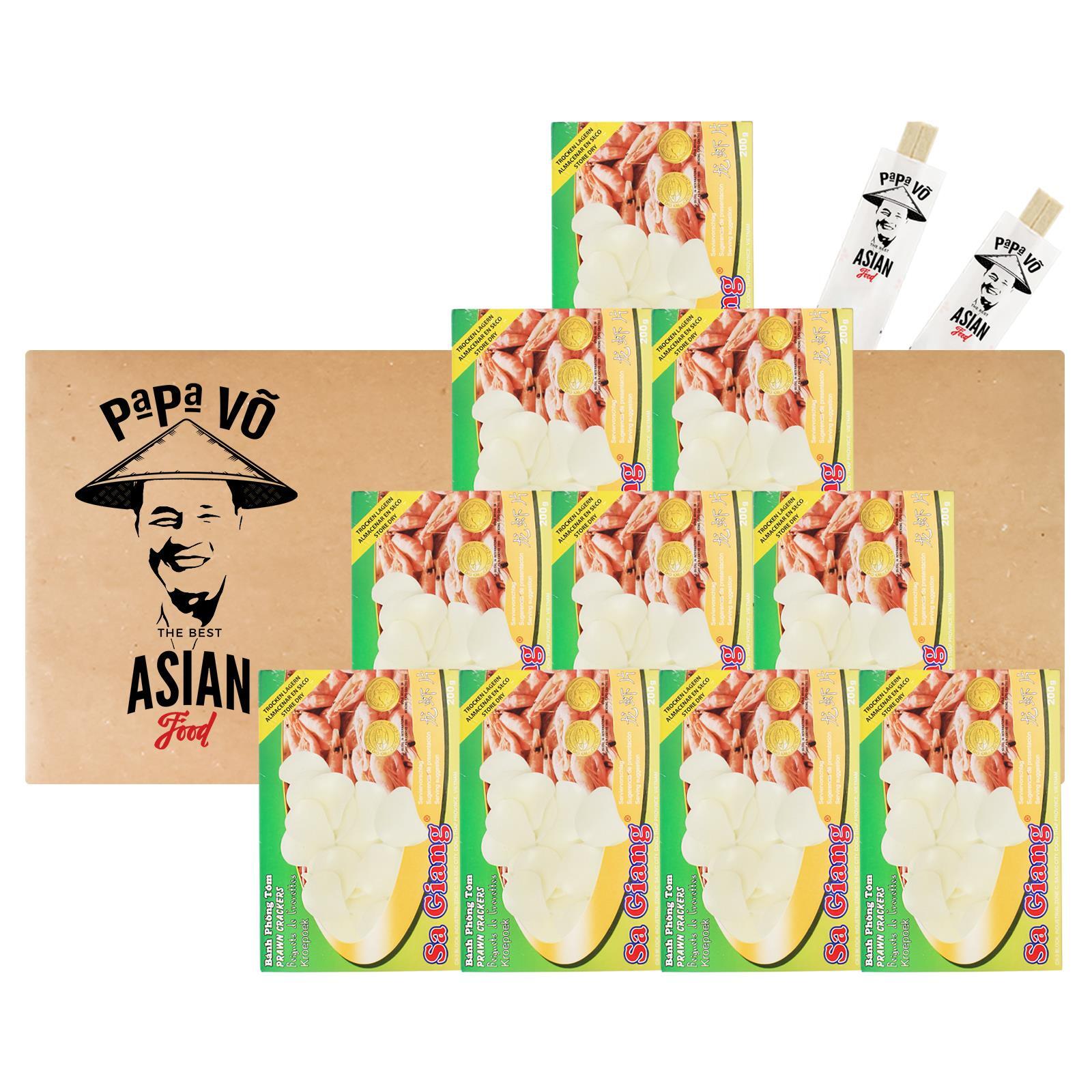 10x200 Sagiang Krabbenchips Rohlinge zum selbst fritieren, Kroepoek roh Banh