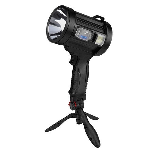 Solar LED Searchlight Rechargeable Spotlight Handheld Torch Light Lamp w Holder - Picture 19 of 19