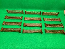 Marx Western Ranch Fence Lot Farm Dark Brown Plastic Bar M Ranch 12 Pieces