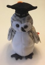 TY BEANIE BABY-WISER THE GRAY OWL-CLASS OF '99 MWMT