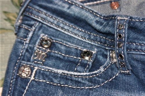 Girl's Miss Me Stretch Capri Jeans Size 12 (24x18)Bling Flap Pockets "Excellent" - Picture 4 of 9