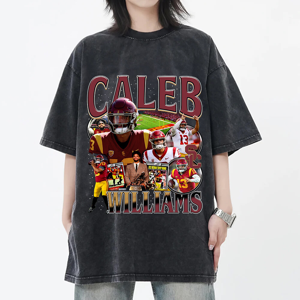Caleb Williams Limited Football Bootleg Tee Vintage 90s Graphic Shirts Retro App