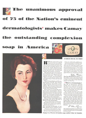 1930 Camay Vintage Print Ad Complexion Soap Nations Eminent Dermatologists