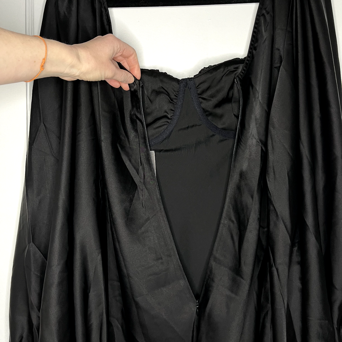 Jagger & Stone The Liv Mini Dress Womens 8 Black Satin Balloon Long Sleeve  NWT | eBay