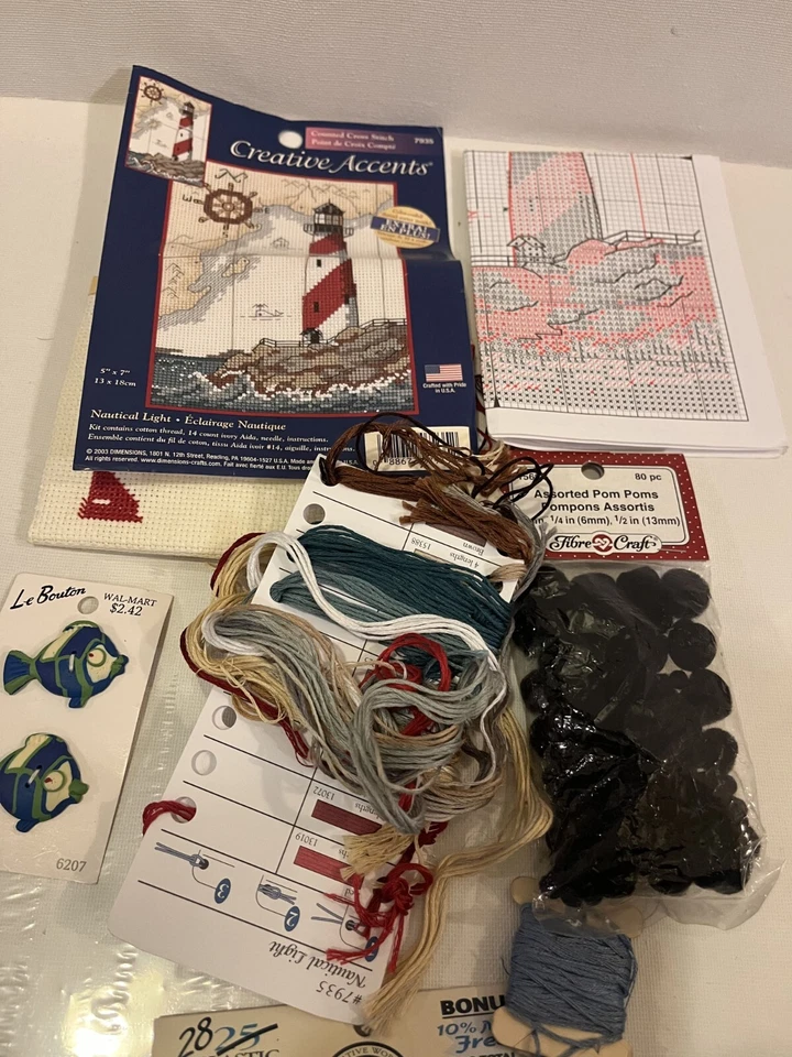 Dimensions Creative Accents Counted Cross Stitch Kit 5"x7"Nautical Light 7935 - Image 4 of 4