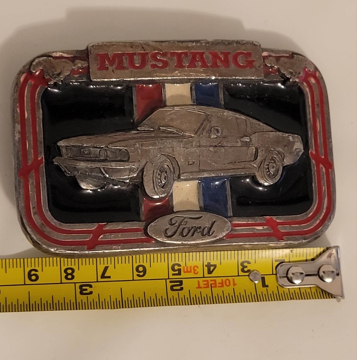 【NONCODE】Roise Crop Buckle Mustang Vintage Ford Motor Company Metal Belt Buckle, Ford Mustang