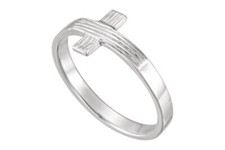 Jesus Religious Cross Ring In 14K Solid White Gold