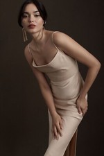 New BHLDN Cali Satin Charmeuse Midi Dress Size 8 MSRP: $168