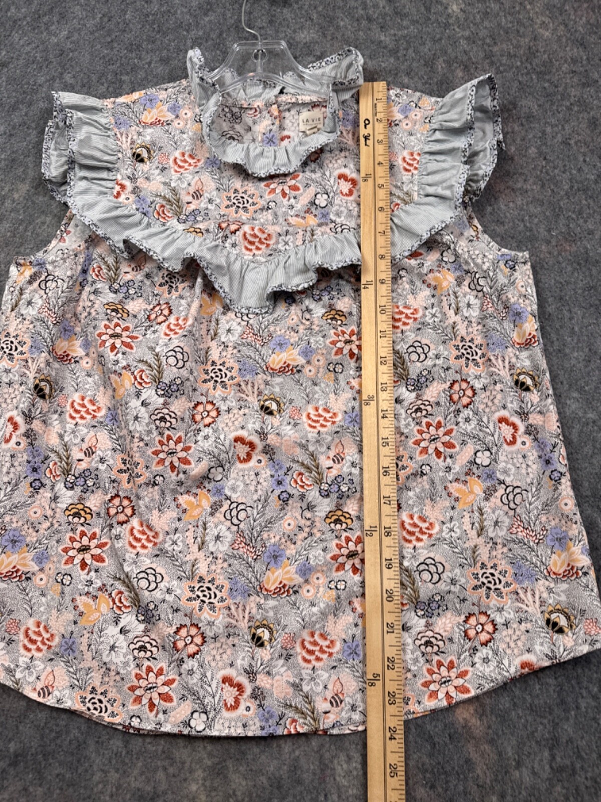 La Vie Rebecca Taylor Womens Top Tank L Ruffle Garden Feminine Romantic Cottage