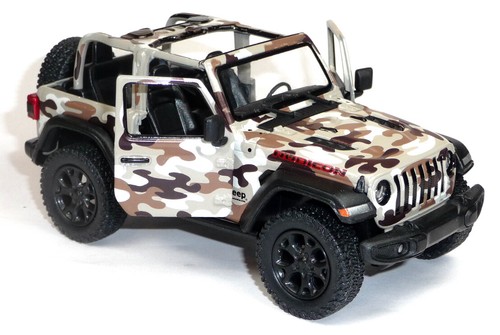 Jeep Wrangler Rubicon modelo de coche aprox. 12,5 cm militar marrón abierto de Kinsmart - Imagen 2 de 4