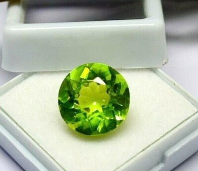 AAA Natural Green Peridot Certified Loose Gemstone Round Cut 10 + CT Gemstone