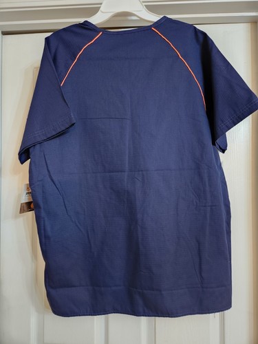 Lot Of 3 Carhartt Mens Size Med Orange/ Navy Blue Scrub Tops NWT. AFFORDABLE - Picture 2 of 5