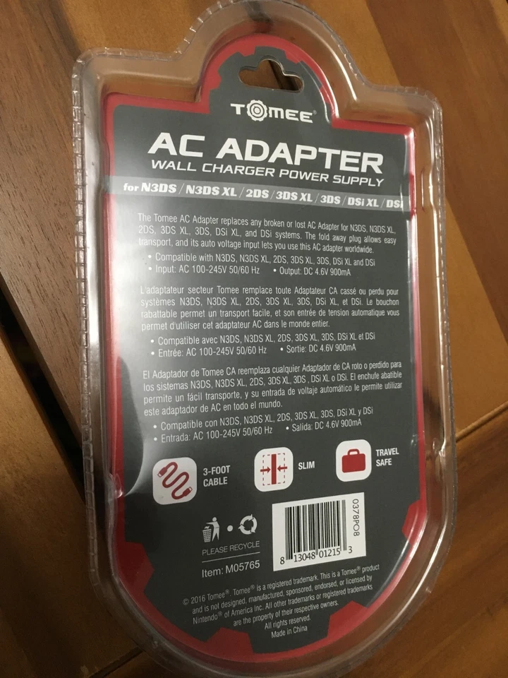 Nuevo en Paquete Adaptador de CA Tomee Cargador de Pared Fuente de Alimentación Nintendo 2DS XL 3DS DSi Cable de 3' Foto 4 de 4