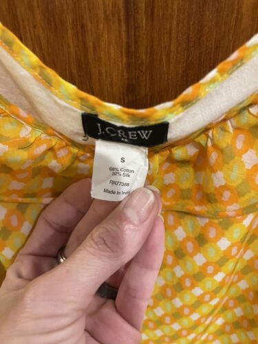J. Crew Women's tank Size small orange / green Skinny Straps Tropical - Picture 3 of 6