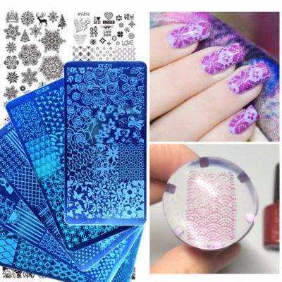 60 NAIL ART STAMPING PLATE STENCIL TEMPLATE IMAGE PLATES FLOWERS BUTTERFLY CH...