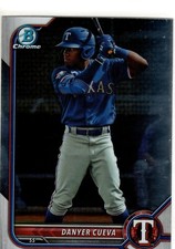 Danyer Cueva Texas Rangers 2022 Bowman Draft Chrome