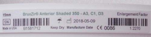 Used BruxZir Anterior Shaded 350 Zirconia Disc Blank 98x15 mm Mfg 2018/05/09 - Picture 3 of 5