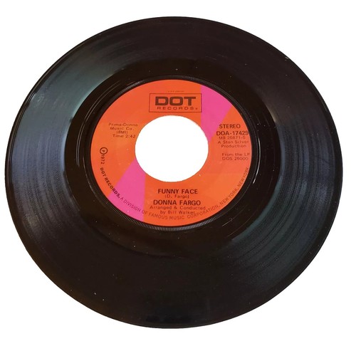 Donna Fargo Funny Face 7" Vinyl Record 45RPM Dot Records 1972 Country Rock - 第 1/2 張圖片