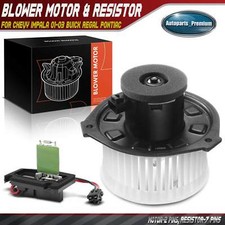Front HVAC Blower Motor & Resistor w/ Wheel for Chevy Impala Buick Regal Pontiac