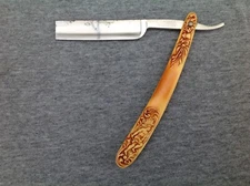 Clauss Straight Razor, Fancy "Dancing Chief with Hatchet" Scales