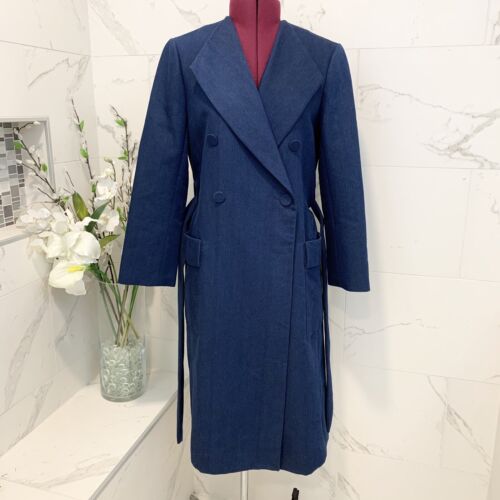 NWT Club Monaco Trench Coat Blue S Retail $495 NWT - Picture 3 of 14