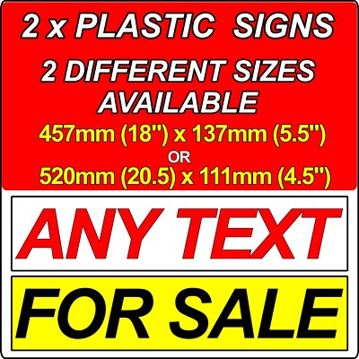 2x KUNSTSTOFF MOTOR MESSE RAUMSCHILD SCHILD 3mm WERBUNG REG FAHRZEUG AUTO VAN
