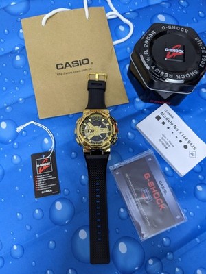 Casio G-SHOCK GM-110G Gold Case Black Resin Strap Ana-Digi Chrono 200m