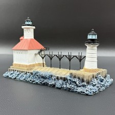 Vintage Signed Harbour Lights St Joseph Pier Michigan Lighthouse Figurine #434