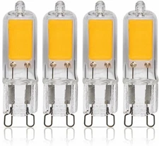 [4 Pack] LED G9 2W T4 20W 25W Replacement JCD Bi-Pin Base 120V 2700K Warm White