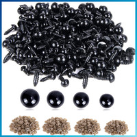 Sicherheitsaugen 500 StüCk 6-12Mm Schwarz Kunststoff FüR HäKeltiere Puppen