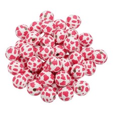 50PCS Wooden Beads, 16mm Cow Leopard Print Wood Beads Loose Spacer Beads, Pink 1