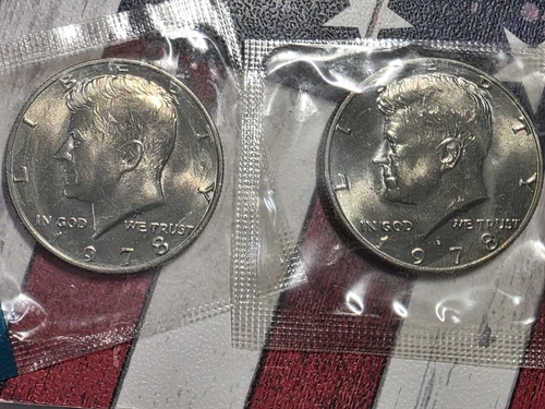 1978 P&D Kennedy Half Dollars BU in Mint Cello "FREE SHIPPING"