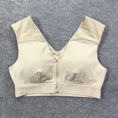 Tommie Copper Sports Bra Womens Large Zip Front Shoulder Support Copper Znergy