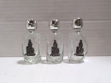 Vintage Lourdes France Holy Water Bottles Set of 3 Glass Our Lady Bernadette