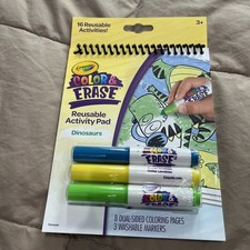 NEW Crayola Color  Erase Reusable Activity Pad  Markers Set - Dinosaurs