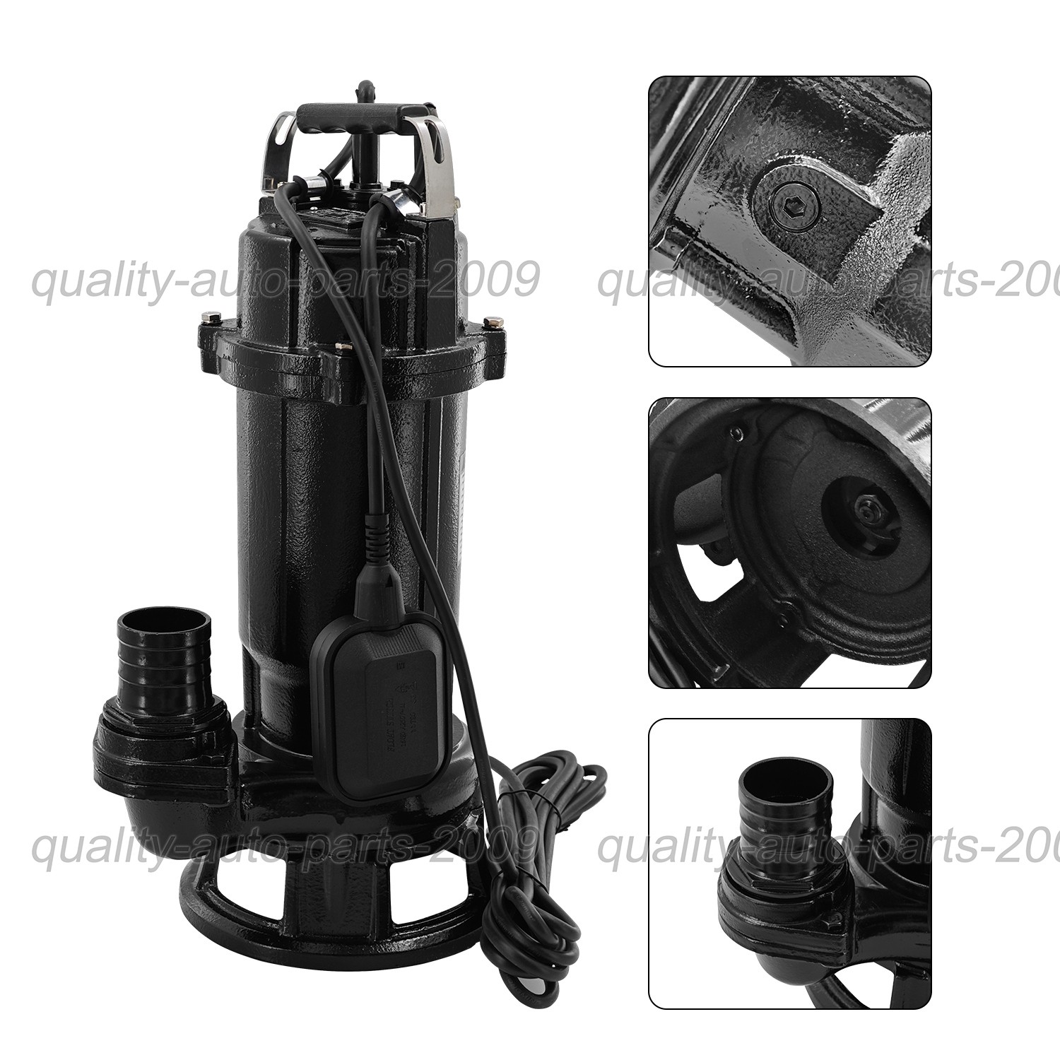 1 HP Sewage Grinder Pump, 220V 4200 GPH 2" NPT  Sump Basin and Sewage Well Pump