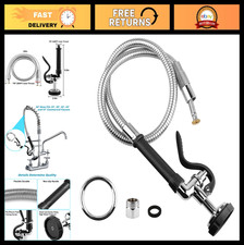 44" Stainless Steel Commercial Sink Faucet Sprayer, 1.42 GPM Pre-Rinse, Ergonomi