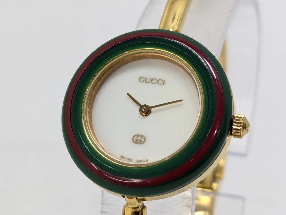 Reloj GUCCI Change Bisel 11/12 Cuarzo Dorado Blanco EN CAJA Para Mujer Funcionando Auténtico Foto 2 de 4