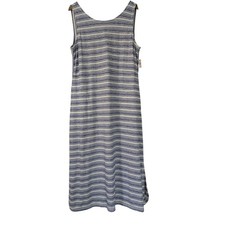 T by Talbots Sleeveless Maxi Dress Tie Back Size PXL Blue White Stripe Beach NWT