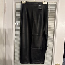New Forever 21 Black Small Straight Skirt With High Slit On The Side.