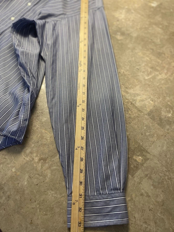 Camisa de vestir Oxford a rayas rosa Polo Ralph Lauren para hombre XL 17 manga larga completa B Foto 4 de 4