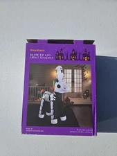 World Market Halloween 6 ft LED Unicorn Skeleton Ghost Airblown Inflatable New
