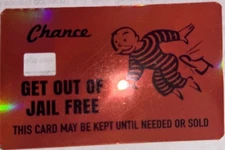 Monopoly Get Out Of Jail Credit Debit Card Skin Cover Sticker Chip Funny Decal