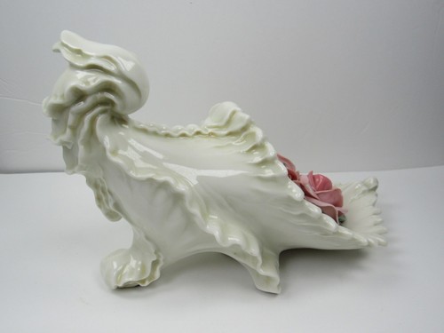 Antique KARL ENS Volkstedt Soft Paste Porcelain 4 Piece ROSES Console Table Set - Picture 3 of 23