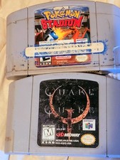 2 Nintendo 64 N64 Games, Pokémon Stadium & Quake Tested, Working