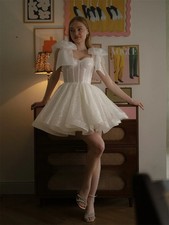 Exquisite A-Line Sparkly Homecoming Dress Sweetheart Above Knee Party Gowns Bow