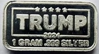 Trump 2024 1 Gram .999 Fine Silver Bar